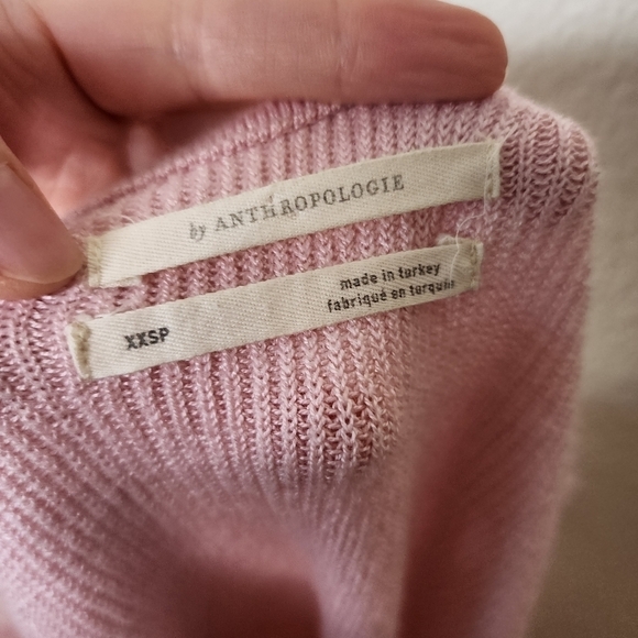 Anthropologie Barbie Pink Lace Sleeve Sweater XXSP - Picture 5 of 7